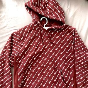 Champion All Over Script Maroon Hoodie